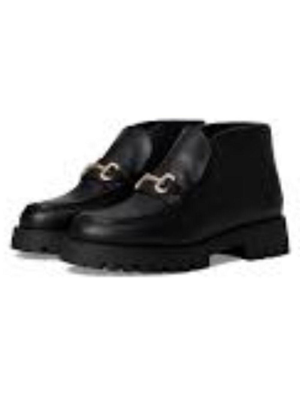 Steve Madden Black Loafers with Gold Detail